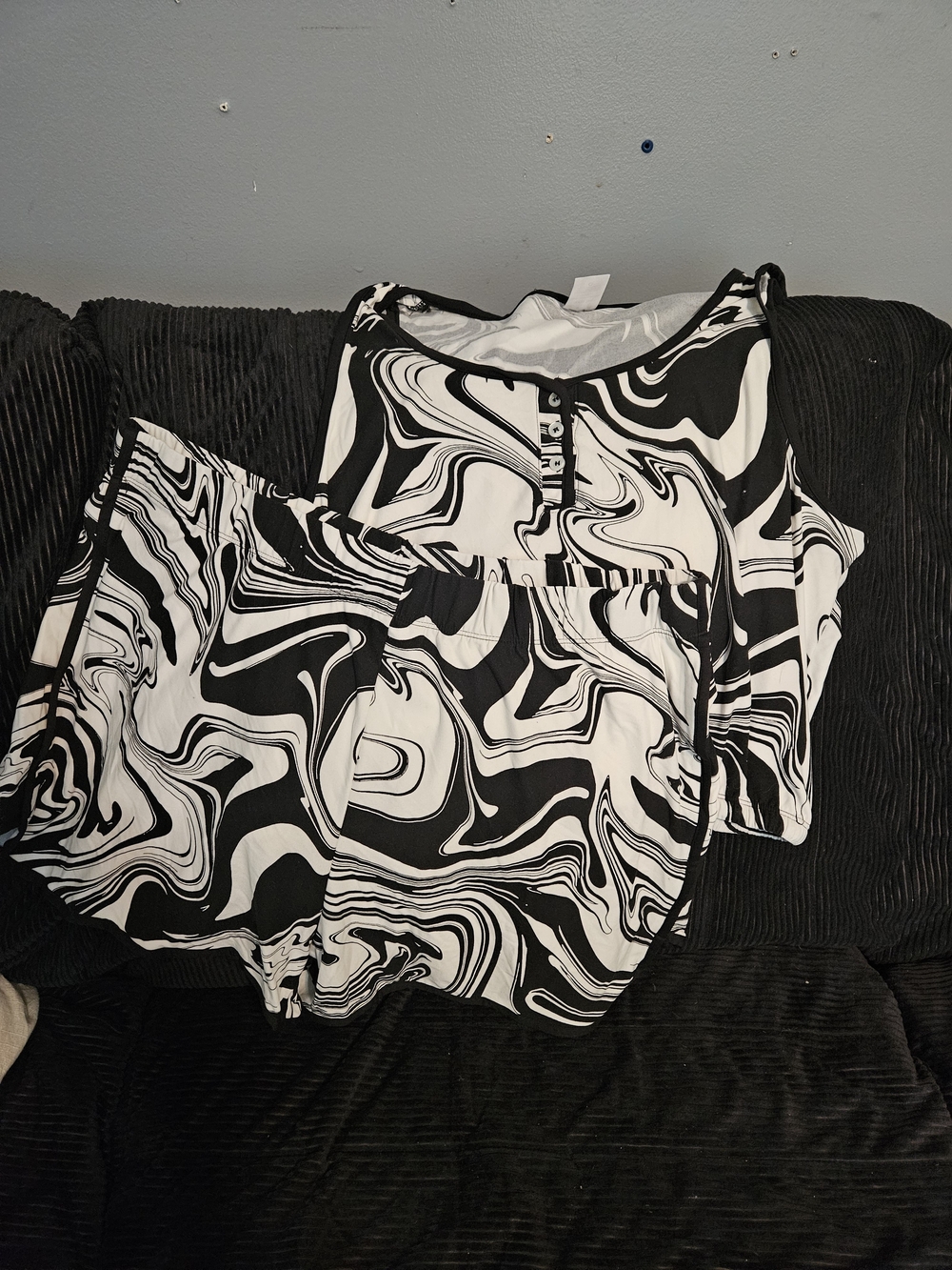 No Boundaries Black & White Swirl Romper